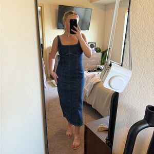 Denim Sleeveless Midi Dress